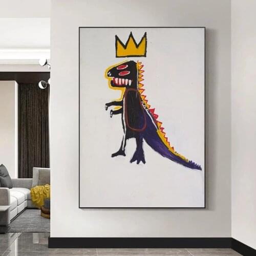 Abstract graffiti art cartoon animal canvas painting posters and prints home decoration wall art pictures canvas painting