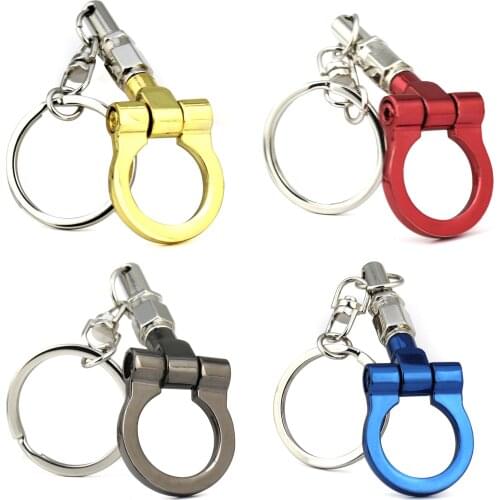 Auto Trailer Hook Model Keychain Creative Car Part Connecting Rod Keyfob Key Chain Ring Keyfob Accessories