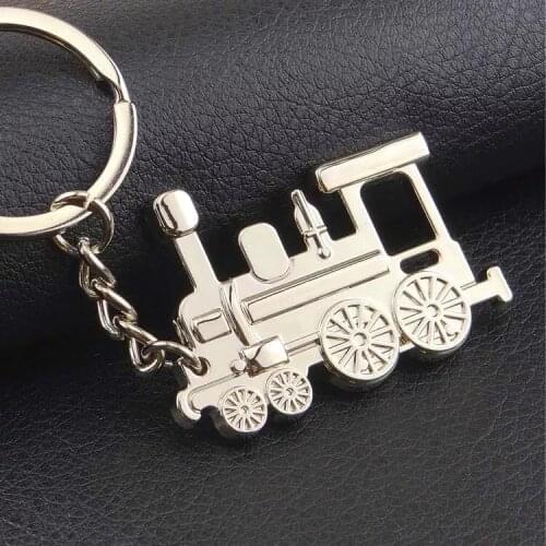 FREE SHIPPING BY DHL 100pcs/lot Hot Metal Locomotive Keychains Vintage Steam Locomotive Shaped Keyrings for Gifts