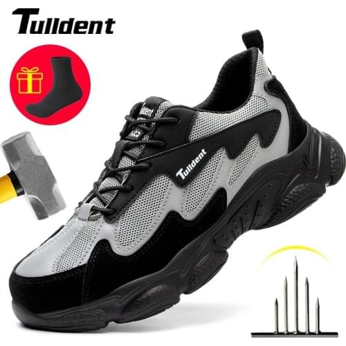 Safety Work Shoes Men Anti-Smashing Indestructible Steel Toe Cap Puncture-Proof Boots Lightweight Male Sofe Women Cosy Sneakers