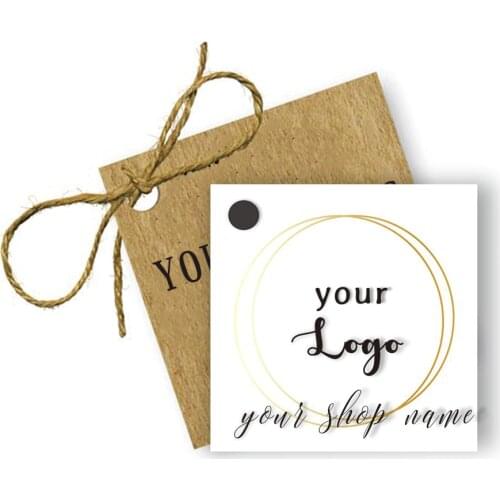 Customised Business Tags You Logo Here Swing Tag Small Bag Tags Clothing Hang Tags Jute thread Long Rectangle Made To Order