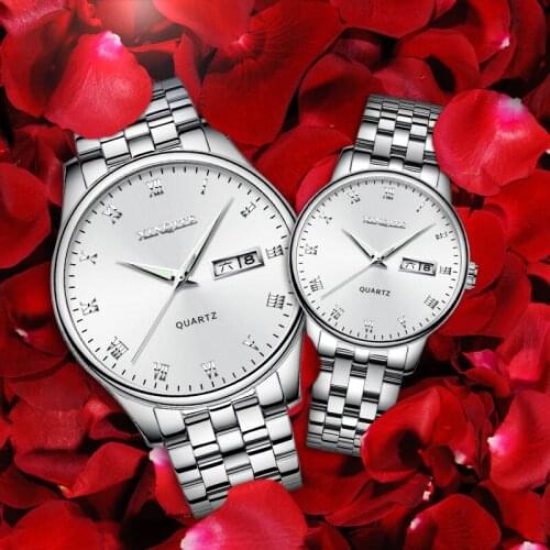 Couple watch Xinqite Quartz Watch Top Brand Luxury Stainless Steel Waterproof Clock For Lovers Relogio Masculino