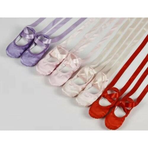 Citgeett Kids Ballet Shoes Ladies Yoga Gymnastic Toe Pointe Satin Ribbon Dancing Shoes