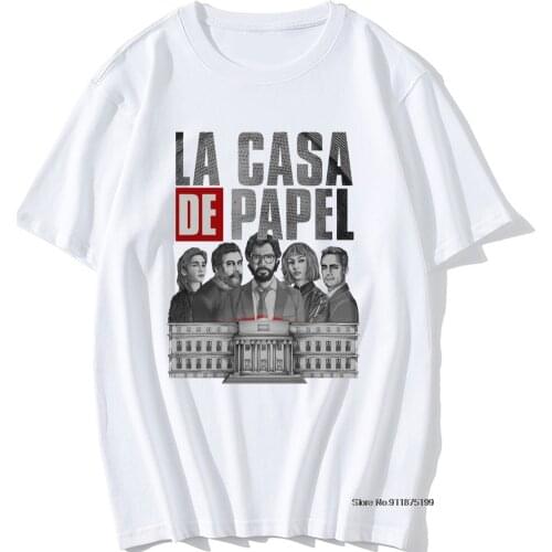 Bella Ciao T-Shirts Mens La Casa De Papel Money Heist House of Paper Unique Tee Shirt Crewneck Cotton Tops EU Size T Shirt