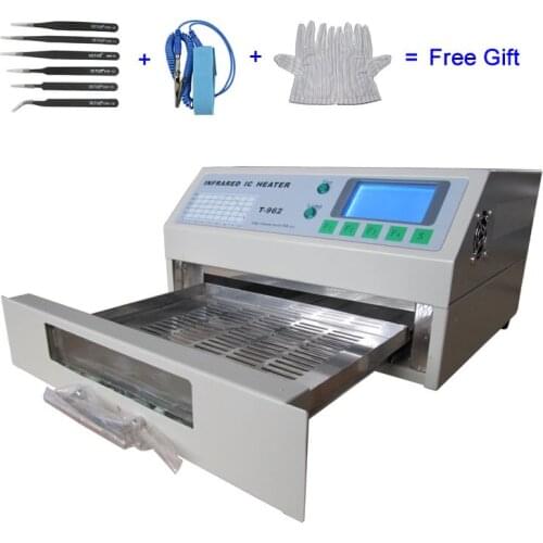 PUHUI T962 220V 110V Infrared IC Heater 800W Reflow Oven SMD Welding Machine Soldering Area 180*235 mm