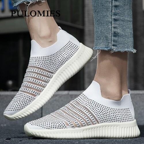 Women Sneakers Outdoor Slip On Lightweight Lady Casual White Sport Shoes Comfortable Running Walking Shoes Loafers Mother Shoes