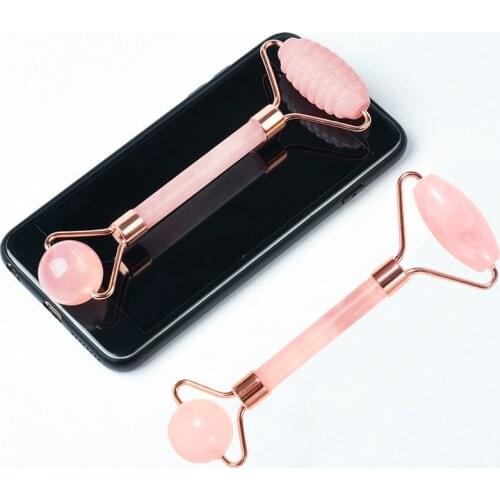 Face-lift Massager Rose Quartz Roller Facial Massager Natural Powder Crystal Jade Scraper Skin Eye Full Bodymassager Jade Roller