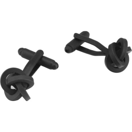 Simple texture matte black twist cufflinks painted square line twist cufflinks