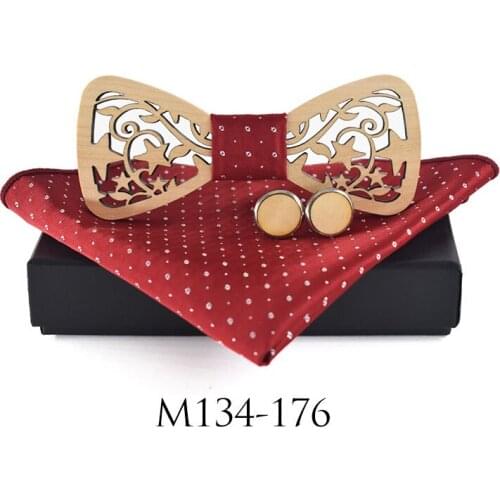Fashion Pocket Square Wood Men Gifts Men Ties Neckties Set Luxury Tie Men Accessories Hankerchief Bow Ties