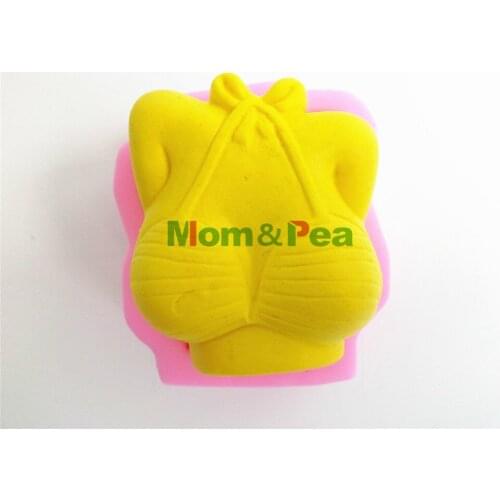 Mom&Pea 0467 Free Shipping Bikini Top Bra Shaped Silicone Mold Cake Decoration Fondant Cake 3D Mold Soap Mold