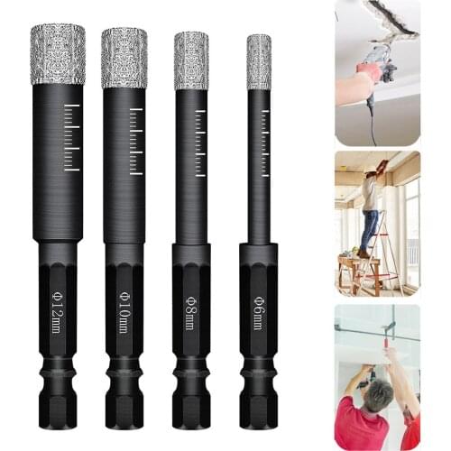 6mm-12mm Diamond Drill Bit Set Porcelain Granite Tile Glass Ceramics Marble For Granite Marble Porcelain Stoneware