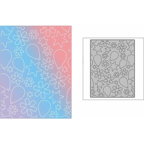New Dotted Balloon Stars Flowers Background Plate 2021 Metal Cutting Dies for DIY Scrapbooking and Card Making Embossing Craft