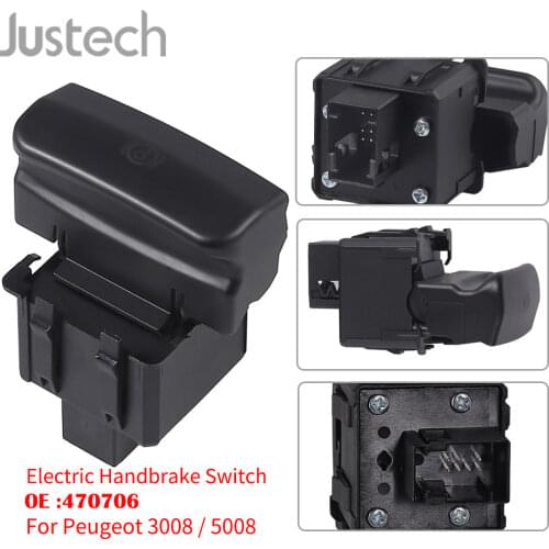Justech Black Electric Handbrake Switch 470706 Hand Brake Switch Fit For Peugeot 3008 5008 Car Accessiors