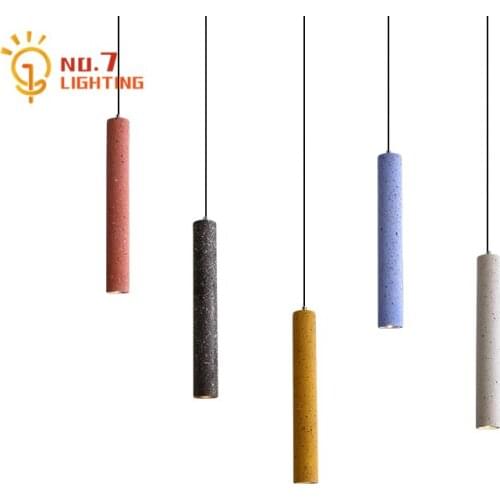 Post Modern Designer Art Terrazzo Pendant Lights Concete Cement Industrial Hanging Lamp Dining Room Bar Restaurant Exhibition