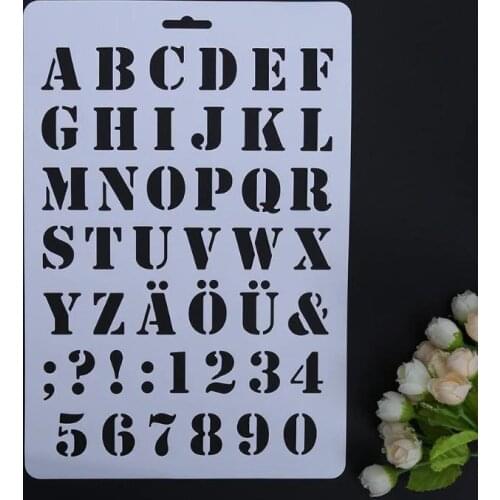 Hollow DIY Alphabet Number Letter Stencil Template Scrapbooking Painting Paper Craft Number Word Handbook Diary School Supplies