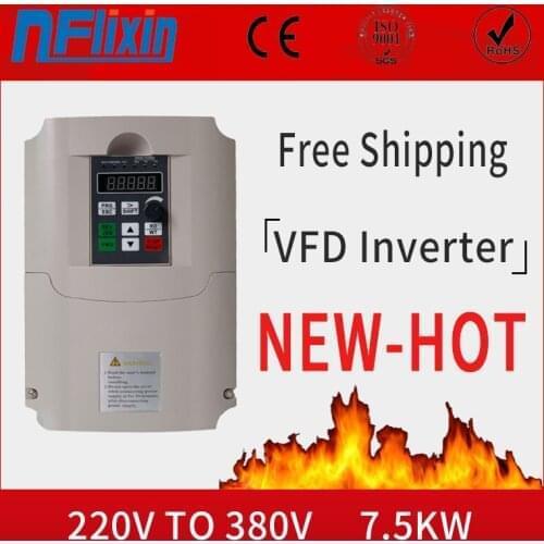 Frequency inverter of 220 single phase VFD to 3 phase 380V 7.5KW Variable Frequency Drive Converter for Motor Speed Control