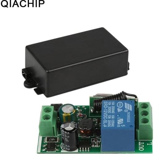QIACHIP 433 MHz Wireless AC 110V 220V 1 CH Remote Control Switch RF Relay Receiver Module For Light Lamp Garage Door Opener Diy