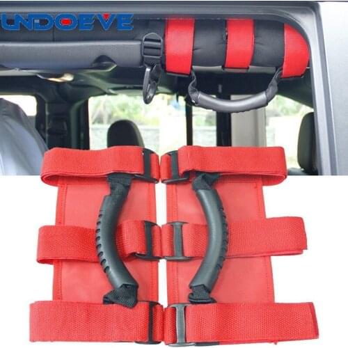 Undoeve 2pcs Roll Bar Grab Handles for Jeep Wrangler CJ YJ TJ JK JKU1955-2016 Unlimited