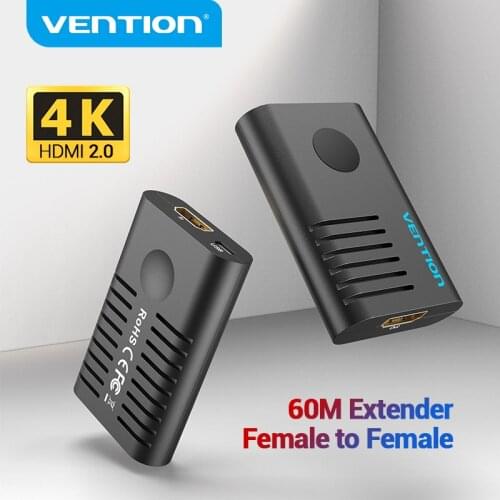 Vention HDMI Extender Female to Female HDMI 2.0 Connector Repeater 4K@60Hz HDMI Signal Booster Up to 60m HDMI Cable Extension