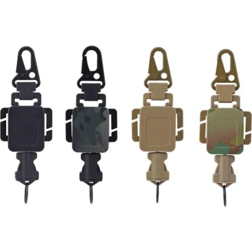 2 in 1 Outdoor Anti-theft Telescopic Buckle Tactical Small Pouch & Keychain Holder Anti-lost EDC Retractable Spring Rope Tools