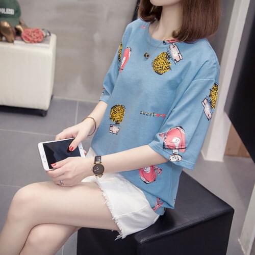 Large Size Womens Summer Loose Short-Sleeved T-shirt Womens Top Woman Tshirts Tops Mujer Camisetas
