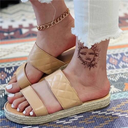 Womens Flat Platform Slipper Summer 2021 Women Thick Bottom Beach Shoes Woman Casual Sandal Ladies Plus Size 43 Female Footwear
