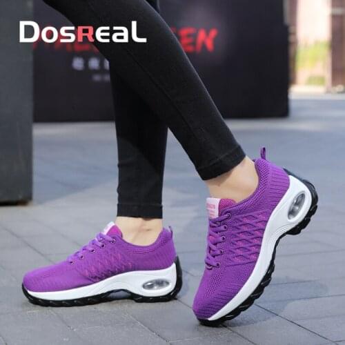 Dosreal Womens Fashion Flats Sneakers Shoes Platform Flats Shoes for Females Ladies Outdoor Lace-up Casual Shoes Air Cushion