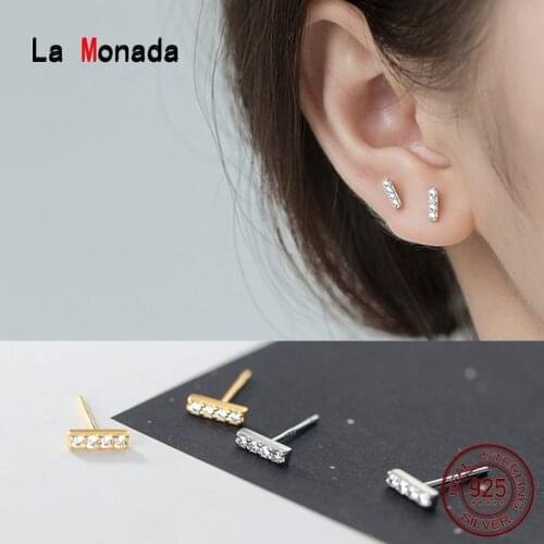 La Monada Stud Earrings For Women Silver 925 Minimalist Fine Women Earrings Jewelry Stud Earrings 925 Sterling Silver Stick