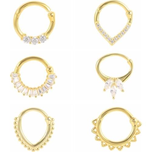 AIDE 2021 Trend Pendientes Plata 925 Kpop Crystal Stud Earrings Piercing Gold Nose Ring Pendientes Woman Jewelry Bijoux Femme CZ