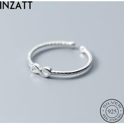 INZATT Real 925 Sterling Silver Number Eight Minimalist Adjustable Ring For Women Party Infinity Symbol Punk FINE Jewelry