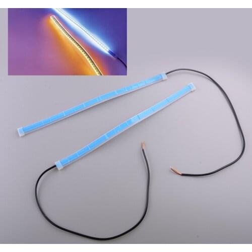 1 Pair Universal 12V LED Car Front Van Trunk Turn Signal Daytime Running Light Lamp Flexible Strip