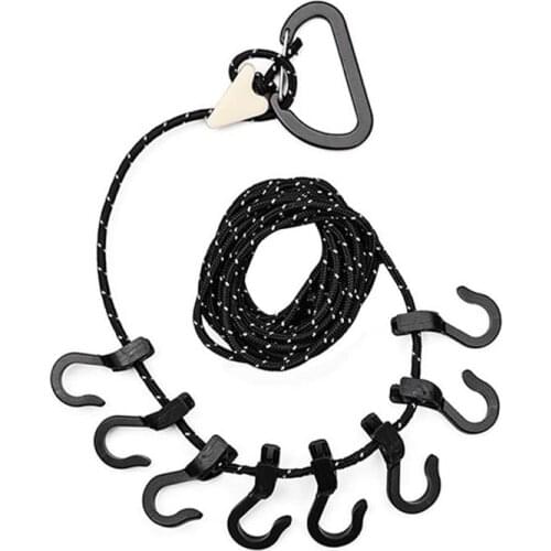 1Pcs 4.3M Multifunctional Camping Hanging Rope Tent Cup Lamp Hang Outdoor Clothes Line Awning Canopy Accessories With Hook