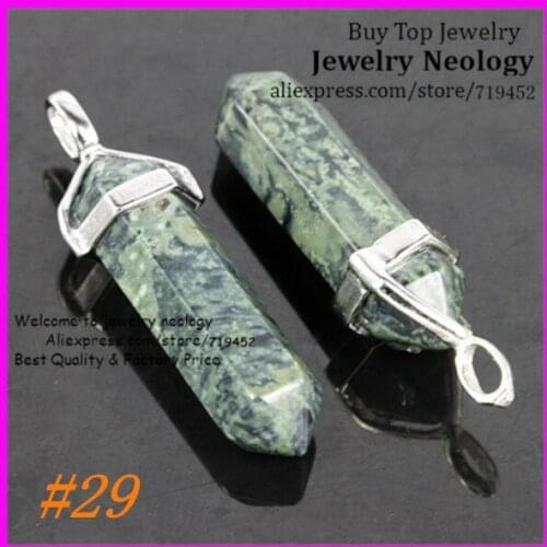 10pcs/lot Nature Malachite Stones Gem Hexagonal Point Reiki Chakra Necklaces Earrings Pendant Beads Druzy Jewelry Pendant