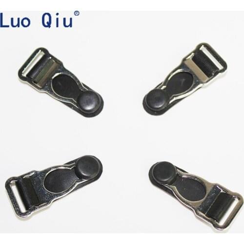 100pcs/lot 14mm DIY sock buckle sexy underwear clip garment trimming Silver Metal+Black PP buckle for garment accessories