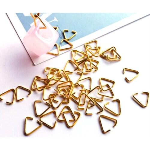 100Pcs Triangle Open Jump Rings Iron Pinch Clip Bail Hang Drops Jewelry Findings