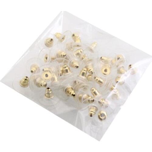 100pcs/pack Alloy rubber Earring Backs Bullet Stoppers Earnuts Ear Plugs Findings Jewelry Accessories