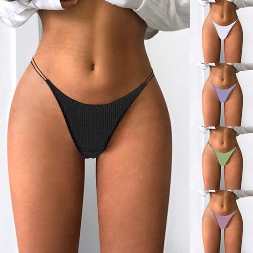 2021 Tangas Women Sexy Solid Underwear Women Panties Women String Sexy Lingerie Cotton Thong Panties Underwear