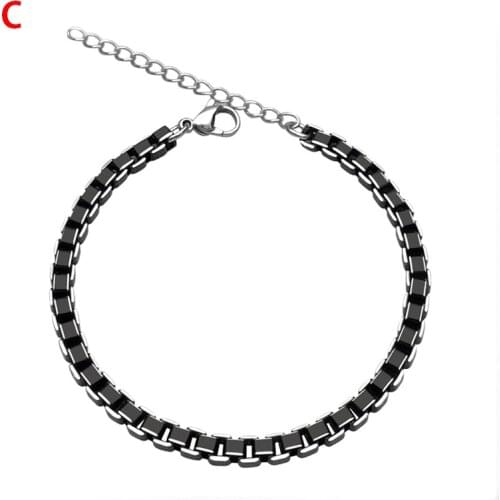 Titanium steel box bracelet street hip-hop simple all-match aluminum alloy all-match charm