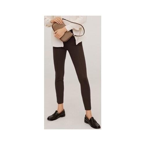 Summer Womens Fashion New Tight Elastic Nine Point Zipper Split Casual Womens High Waist Pants