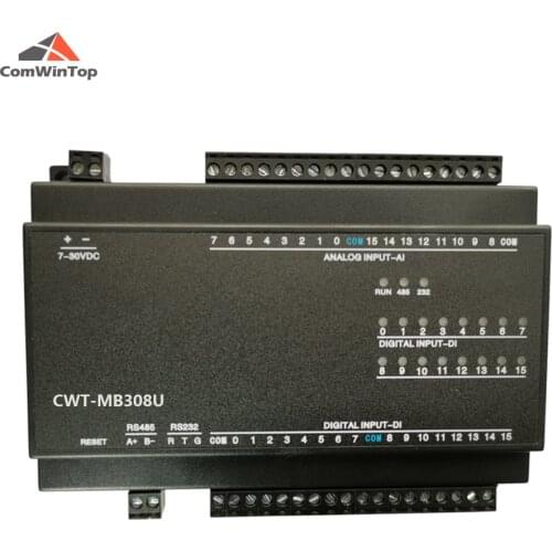 CWT-MB308U 16AI+16DI RS485 RS232 Ethernet Modbus Rtu Tcp Io Acquisition Module