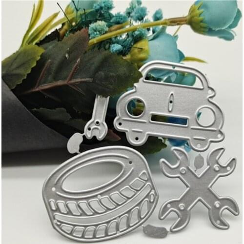 D0LD Auto Mechanic DIY Printing Carbon Steel Mould, Clear Stamp Embossing Mold for Paper Card and Craft Gift Making