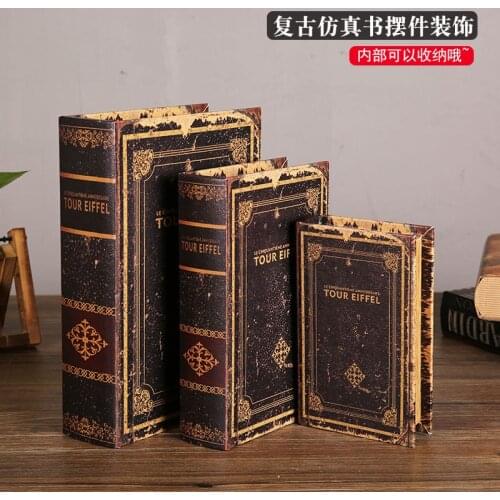American Style Fake Book Decoration Books Model Vintage Book Model Sundries Container Box Home Decoration Ornaments