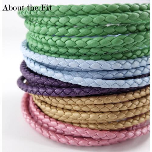 About the Fit 3/4mm 1Meter Leather Cord Genuine Braided Leather Nappa Cow Leather Accessories For Jewelry Making Woven Rope Gift