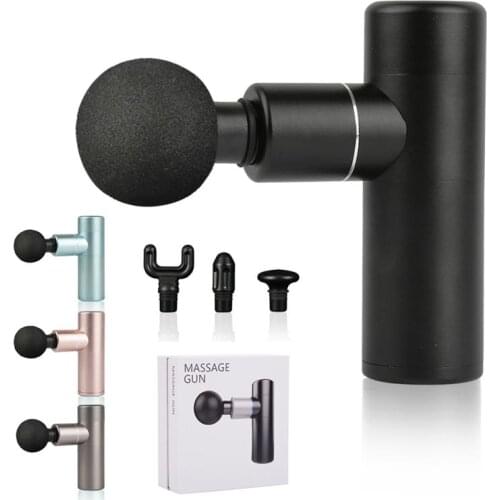 4 Head Mini Massage Gun USB Rechargeable Deep Muscle Exercising Electric Massager High Slimming Shaping Pain Relief Fascia Gun