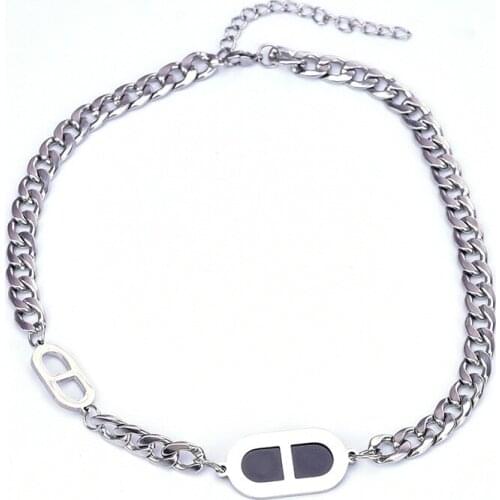 YUNLI Exaggerated Accessories Titanium Steel Necklace Sweater Necklace Girlfriend Gift Jewelry Student Popular Hip Hop Necklace