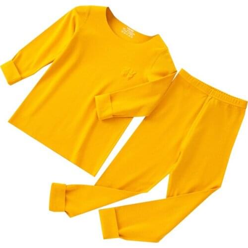 Fashion Autumn Winter Long Johns For Kids Childrens Pajamas Sets Long Sleeve T-shirt + Pants Smooth Comfortable Underwear Boys