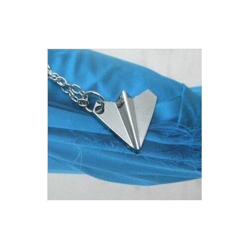 Fashion Silver Color Charm Paper Airplane Pendant Necklace Jewelry For Men And Women