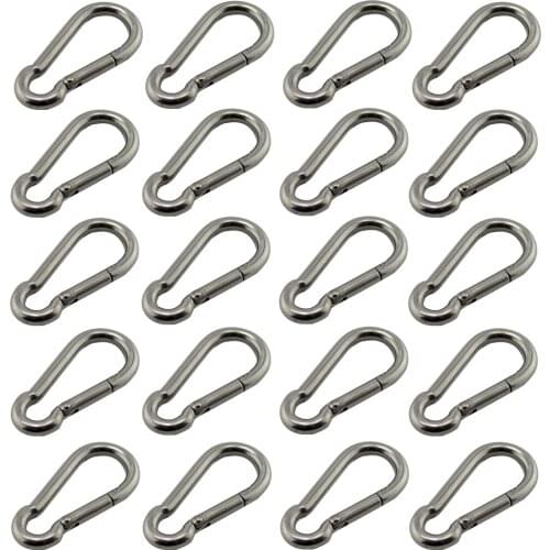 Marine Stainless SS304 Snap Hook Carabiner DIN5299C Climbing Mountain Spring Snap Hooks Snap Carabiner Hook 20pcs 6*60mm 7*70mm
