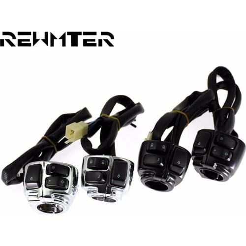2PCS Motorcycle 1"25mm Handlebar Control Switch With Wiring Harness For Harley Softail 1996-2012 Dyna Sportster 883 1200 V-Rod