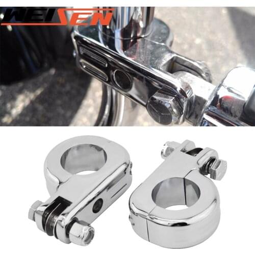 Motorcycle 1.25 Inches Chrome Highway Offset P Clamp Footpegs Mount Kit For Harley Davidson Engine Guard Bar Universal